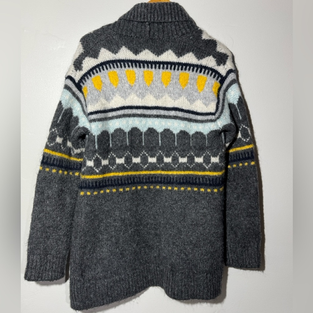 Gap Women’s Wool Blend Cardigan Size L Knit Maternity Fair Isle Shawl Collar - Picture 6 of 10